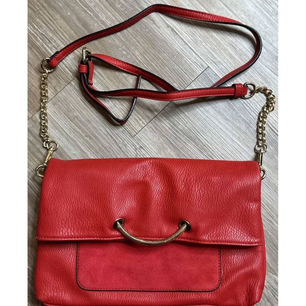 Sondra Roberts Squared Clutch Bag‎ And Shoulder Strap. Gold Accents. Good Cond.